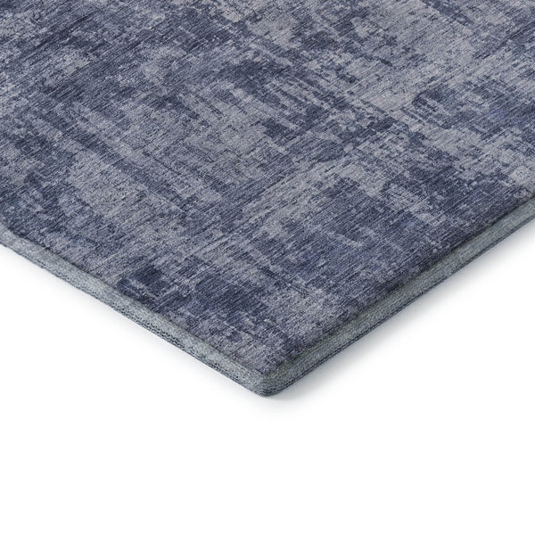 HomeRoots 8' X 10' Blue And Ivory Abstract Washable Area Rug - Durable, UV-Protected, Easy-Care for Families 695280