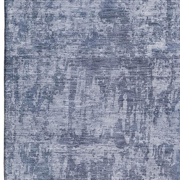 HomeRoots 8' X 10' Blue And Ivory Abstract Washable Area Rug - Durable, UV-Protected, Easy-Care for Families 695280