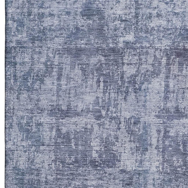 HomeRoots 8' X 10' Blue And Ivory Abstract Washable Area Rug - Durable, UV-Protected, Easy-Care for Families 695280