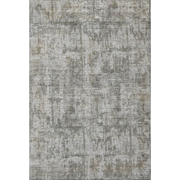 HomeRoots 5' X 8' Abstract Pewter and Beige Washable Area Rug with UV Protection for Modern Homes & Pets 695284