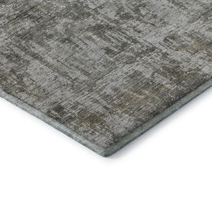 HomeRoots 9' X 12' Abstract Area Rug in Pewter & Beige - Washable, UV Protected, Perfect for High-Traffic Homes! 695287