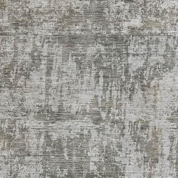 HomeRoots 9' X 12' Abstract Area Rug in Pewter & Beige - Washable, UV Protected, Perfect for High-Traffic Homes! 695287