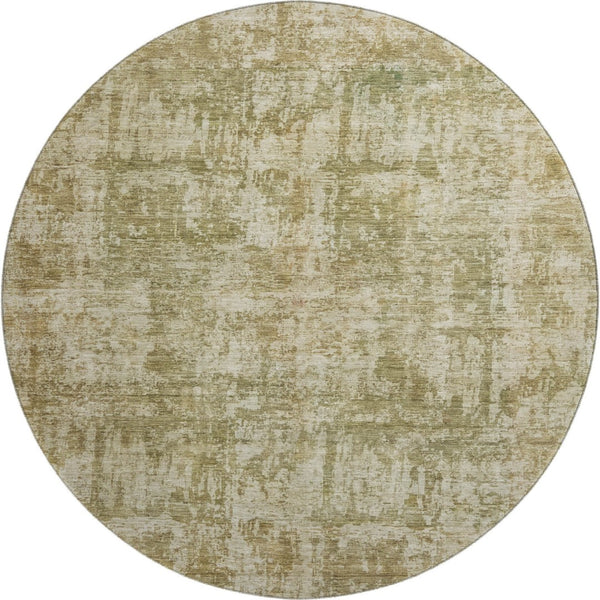HomeRoots 8' Washable Round Rug in Taupe & Beige - UV Protected, Stain-Resistant, Modern Abstract Design 695291