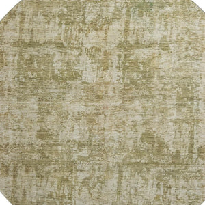 HomeRoots 8' Washable Round Rug in Taupe & Beige - UV Protected, Stain-Resistant, Modern Abstract Design 695291