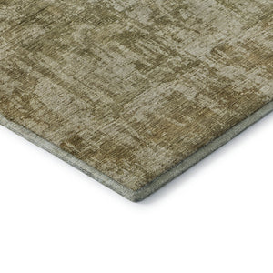 HomeRoots 8' X 10' Stylish Taupe and Beige Abstract Area Rug - Washable, UV-Protected, Non-Slip, Durable Design 695292