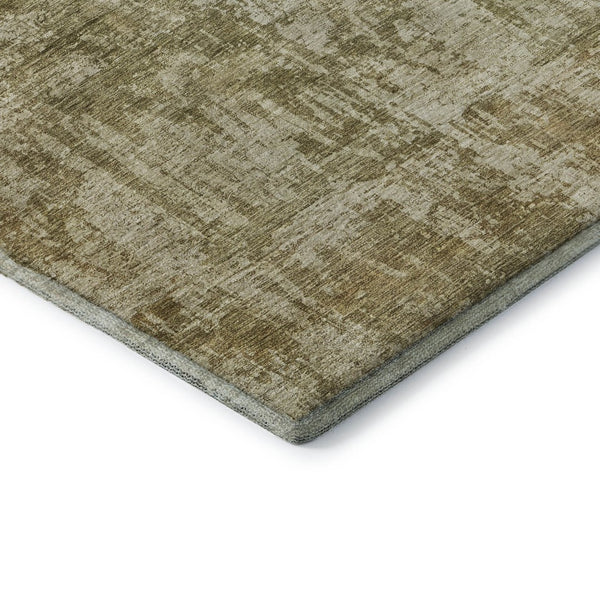 HomeRoots 8' X 10' Stylish Taupe and Beige Abstract Area Rug - Washable, UV-Protected, Non-Slip, Durable Design 695292