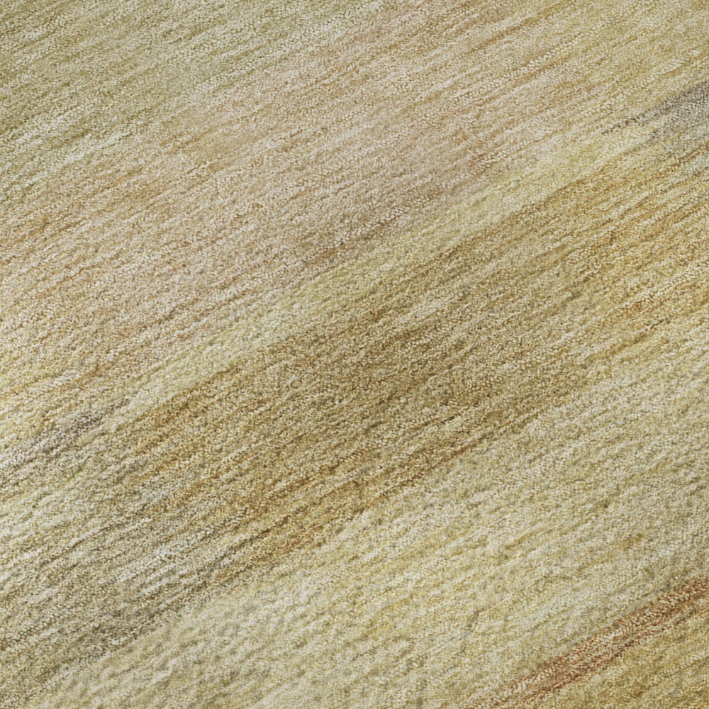HomeRoots 5' Wheat Beige & Gray Striped Washable Area Rug with UV Protection for Easy Care & Style 695320