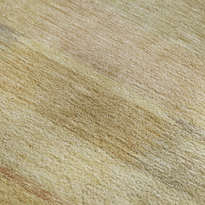 HomeRoots 10' X 14' Washable Wheat Beige & Gray Striped Area Rug with UV Protection for Family Homes 695324