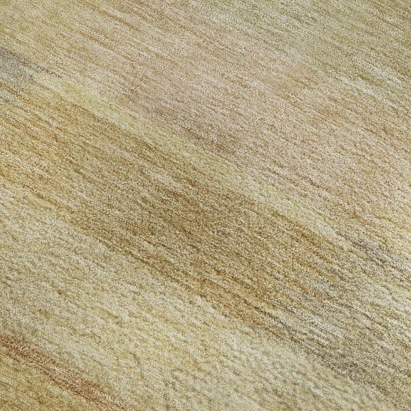 HomeRoots 10' X 14' Washable Wheat Beige & Gray Striped Area Rug with UV Protection for Family Homes 695324