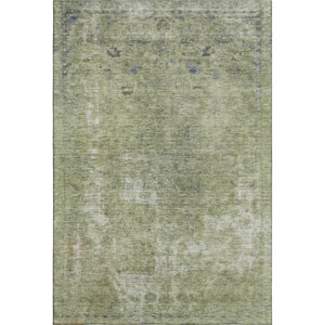 HomeRoots 5' X 8' Artichoke Green & Gray Abstract Washable Area Rug with UV Protection for Busy Homes 695326
