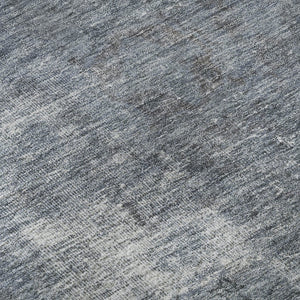 HomeRoots 8' Blue and Gray Abstract Round Rug - Washable, Stain Resistant, UV Protected for High-Traffic Homes 695339