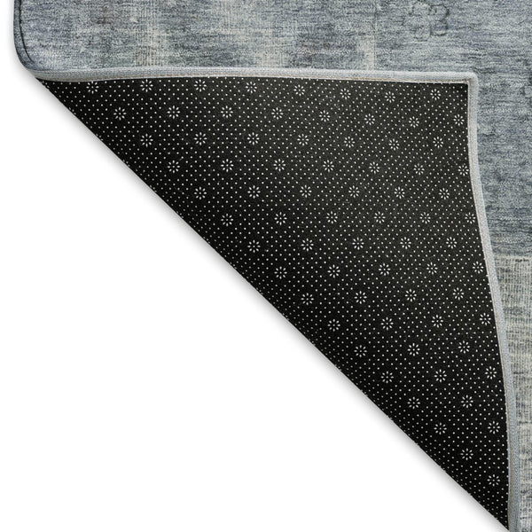 HomeRoots 10' X 14' Blue and Gray Abstract Area Rug - Washable, UV-Protected, Stain-Resistant for Modern Spaces 695342
