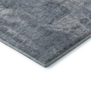 HomeRoots 10' X 14' Blue and Gray Abstract Area Rug - Washable, UV-Protected, Stain-Resistant for Modern Spaces 695342