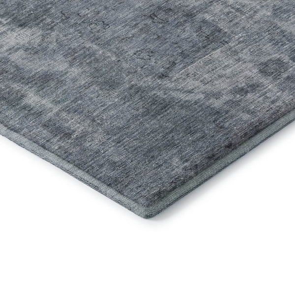 HomeRoots 10' X 14' Blue and Gray Abstract Area Rug - Washable, UV-Protected, Stain-Resistant for Modern Spaces 695342