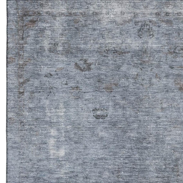 HomeRoots 10' X 14' Blue and Gray Abstract Area Rug - Washable, UV-Protected, Stain-Resistant for Modern Spaces 695342