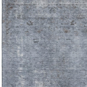 HomeRoots 10' X 14' Blue and Gray Abstract Area Rug - Washable, UV-Protected, Stain-Resistant for Modern Spaces 695342