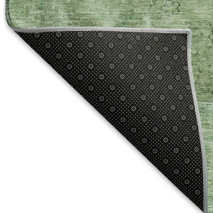 HomeRoots 5' X 8' Sage and Teal Abstract Area Rug - Washable, Stain Resistant with UV Protection for Any Space 695344