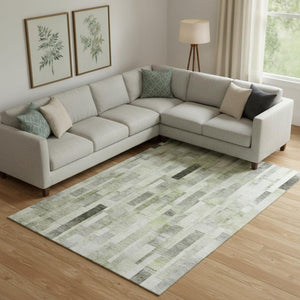 HomeRoots 10' X 14' Washable Striped Area Rug – Durable, Stain Resistant, UV Protected for High-Traffic Spaces 695360