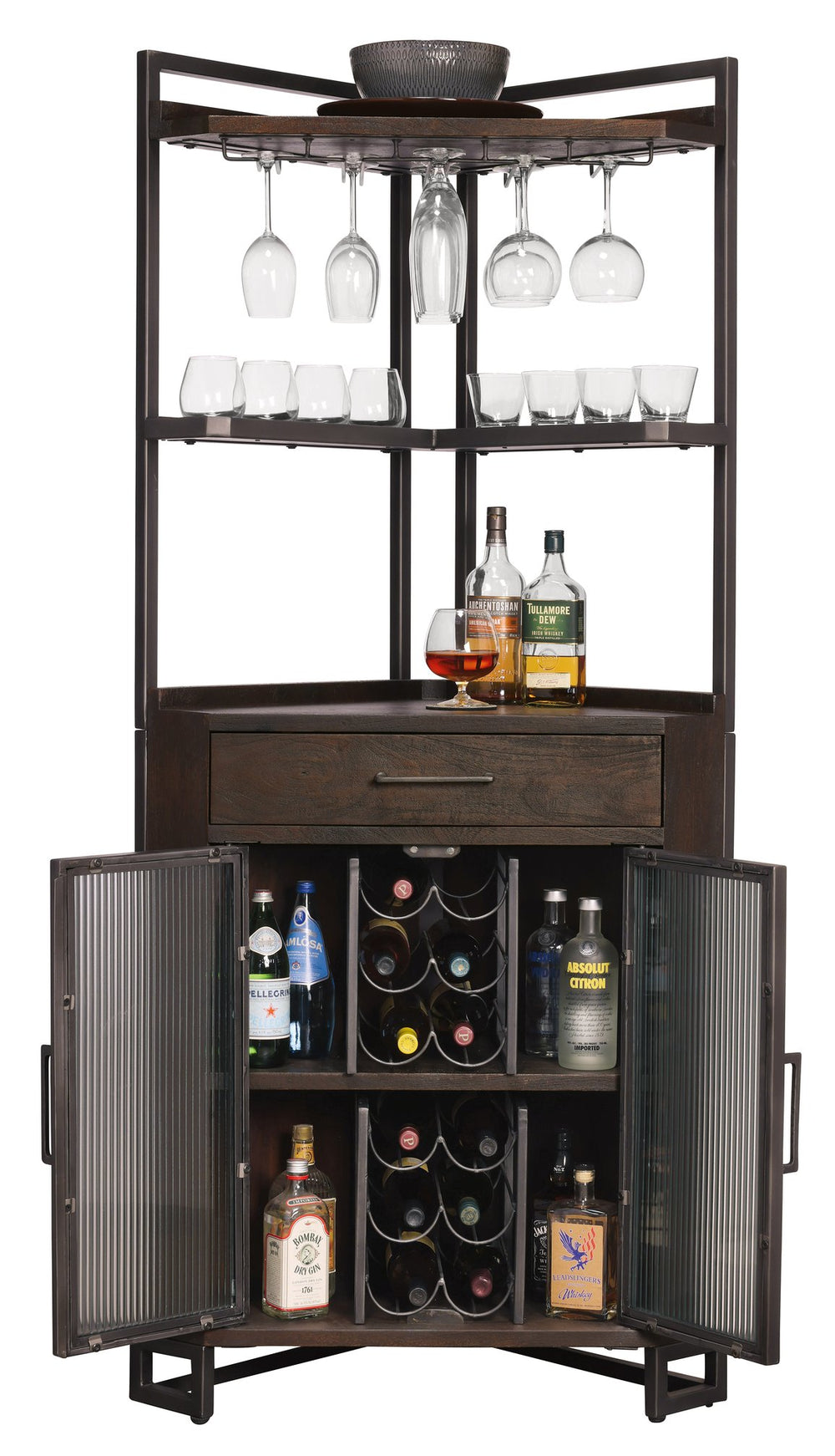 Hekman Furniture 695363 Studio Corner Iii Bar Cabinet By Howard Miller – Stylish Space-saving Design For Entertaining  Studio Corner Iii Wine & Bar Cabinet 695363