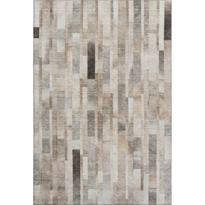 HomeRoots 10' X 14' Taupe Ivory Gray Striped Washable Area Rug - UV Protected, Stain-Resistant, Durable Design 695366
