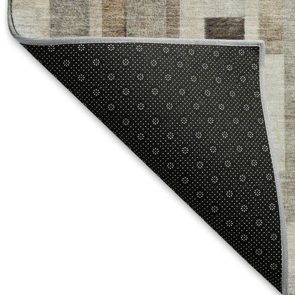 HomeRoots 10' X 14' Taupe Ivory Gray Striped Washable Area Rug - UV Protected, Stain-Resistant, Durable Design 695366