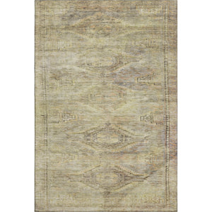 HomeRoots 5' X 8' Artichoke Green Abstract Geometric Area Rug - Durable, Washable, UV Protected & Stylish! 695368