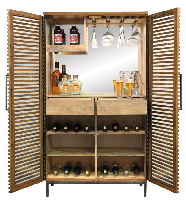 Hekman Furniture 695376 Nisha Wine & Bar Cabinet - Elegant Storage Solution For Your Home Bar, 68” H X 38” W X 18” D  Nisha Wine & Bar Cabinet 695376