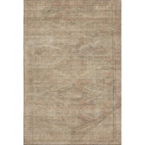 HomeRoots 9' X 12' Abstract Geometric Washable Area Rug - Durable Beige & Brown Design with UV Protection 695377
