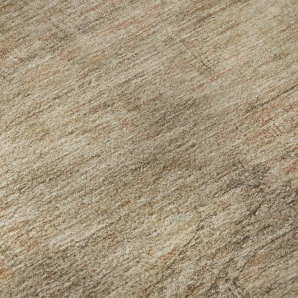 HomeRoots 9' X 12' Abstract Geometric Washable Area Rug - Durable Beige & Brown Design with UV Protection 695377
