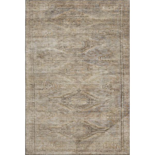 HomeRoots 9' Contemporary Abstract Geometric Area Rug in Brown, Beige & Taupe - Washable, UV Protected & Durable! 695383