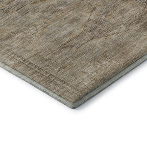 HomeRoots 9' Contemporary Abstract Geometric Area Rug in Brown, Beige & Taupe - Washable, UV Protected & Durable! 695383