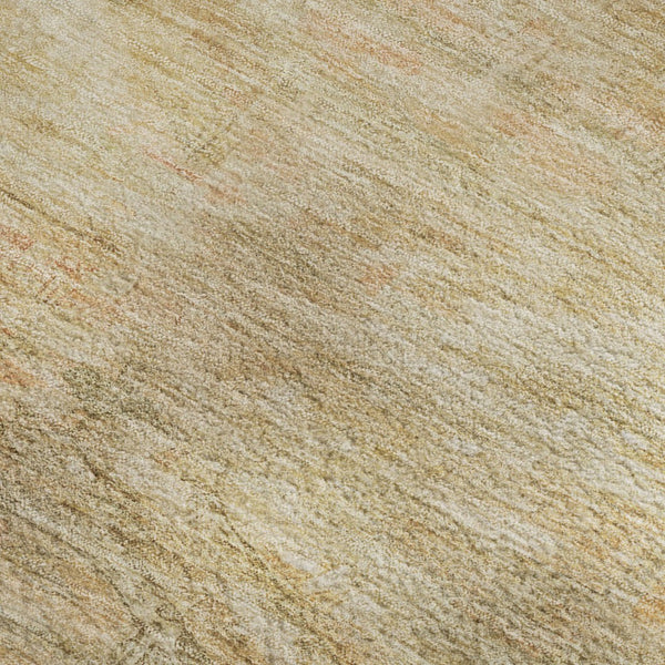 HomeRoots 9' X 12' Abstract Geometric Area Rug in Linen Gold & Wheat – Washable, Stain-Resistant, UV Protected! 695389