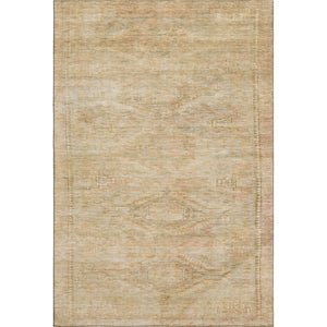 HomeRoots 10' X 14' Elegant Linen Gold and Wheat Geometric Area Rug – Washable, Stain Resistant, UV Protected 695390