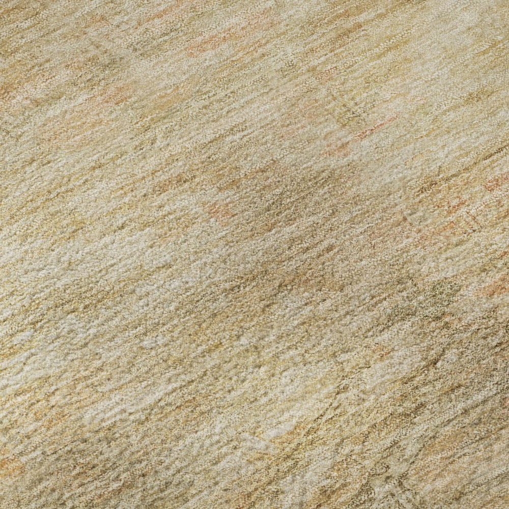 HomeRoots 10' X 14' Elegant Linen Gold and Wheat Geometric Area Rug – Washable, Stain Resistant, UV Protected 695390