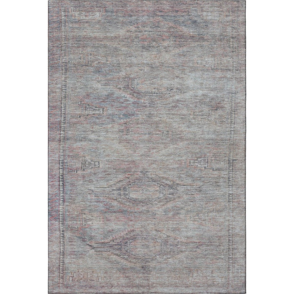 HomeRoots 8' X 10' Abstract Geometric Pewter Gray Area Rug - Washable, UV-Protected & Perfect for Busy Homes! 695394