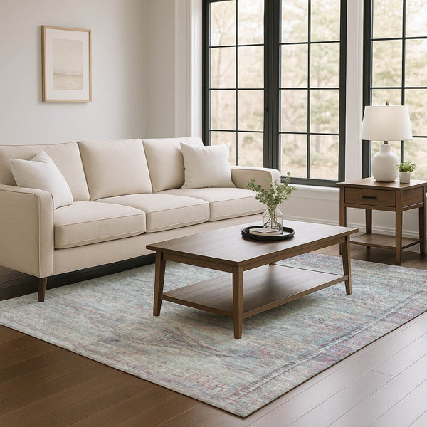 HomeRoots 8' X 10' Abstract Geometric Pewter Gray Area Rug - Washable, UV-Protected & Perfect for Busy Homes! 695394