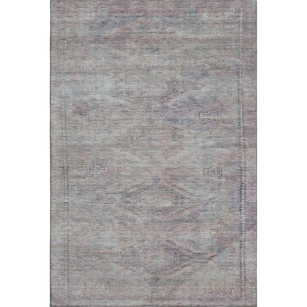 HomeRoots 8' X 10' Abstract Geometric Pewter Gray Area Rug - Washable, UV-Protected & Perfect for Busy Homes! 695394