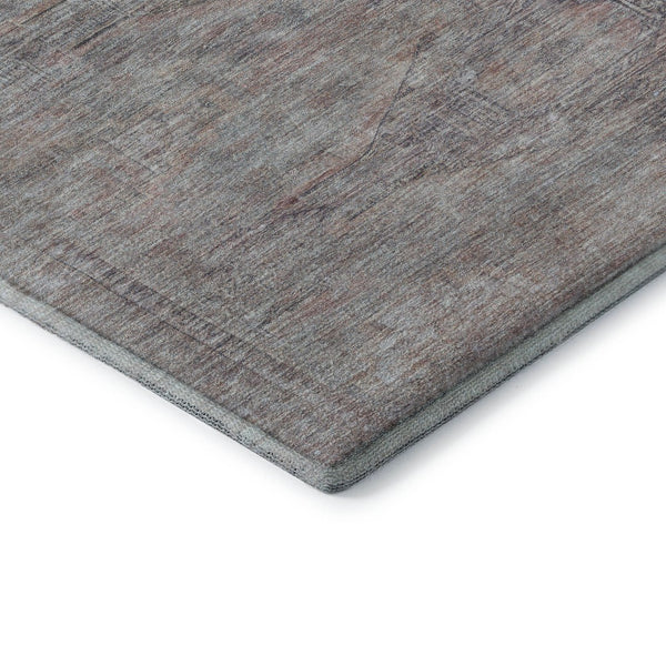 HomeRoots 8' X 10' Abstract Geometric Pewter Gray Area Rug - Washable, UV-Protected & Perfect for Busy Homes! 695394