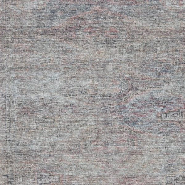 HomeRoots 9' X 12' Pewter Gray & Charcoal Geometric Washable Area Rug – Durable, Stain Resistant, UV Protected 695395