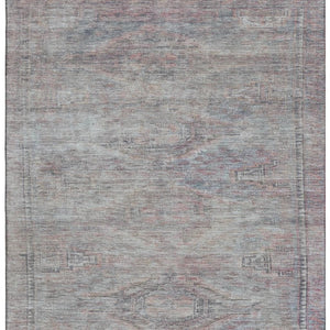 HomeRoots 10' X 14' Stylish Pewter Gray & Charcoal Geometric Washable Area Rug with UV Protection & Durability 695396