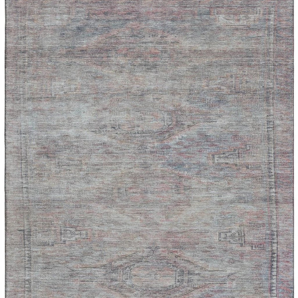 HomeRoots 10' X 14' Stylish Pewter Gray & Charcoal Geometric Washable Area Rug with UV Protection & Durability 695396