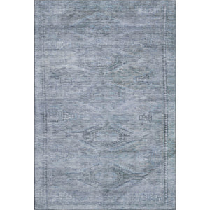 HomeRoots 5' x 8' Sky Blue & Gray Abstract Geometric Washable Area Rug – Soft, Durable, UV Protected Design 695398