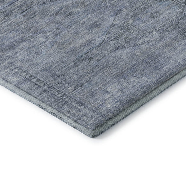 HomeRoots 5' x 8' Sky Blue & Gray Abstract Geometric Washable Area Rug – Soft, Durable, UV Protected Design 695398