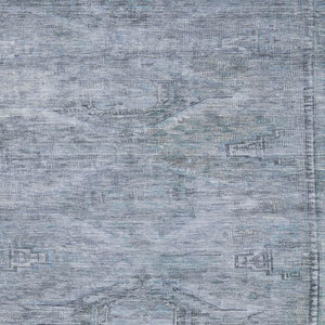 HomeRoots 5' x 8' Sky Blue & Gray Abstract Geometric Washable Area Rug – Soft, Durable, UV Protected Design 695398