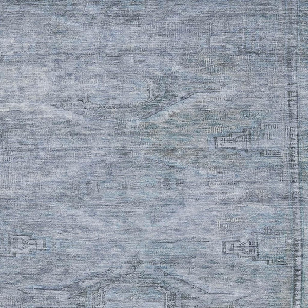 HomeRoots 5' x 8' Sky Blue & Gray Abstract Geometric Washable Area Rug – Soft, Durable, UV Protected Design 695398