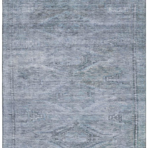 HomeRoots 5' x 8' Sky Blue & Gray Abstract Geometric Washable Area Rug – Soft, Durable, UV Protected Design 695398