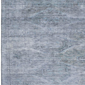 HomeRoots 9' X 12' Sky Blue & Gray Abstract Geometric Washable Area Rug - Durable, UV Protected, Stain Resistant 695401
