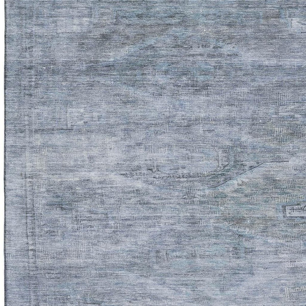 HomeRoots 9' X 12' Sky Blue & Gray Abstract Geometric Washable Area Rug - Durable, UV Protected, Stain Resistant 695401