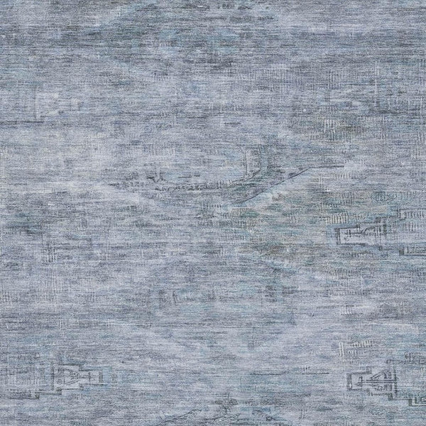HomeRoots 10' Sky Blue & Gray Abstract Geometric Area Rug - Washable, UV Resistant, Perfect for High-Traffic Spaces 695402
