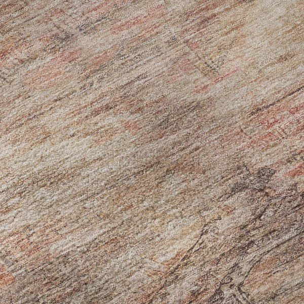 HomeRoots 5' X 8' Salmon Copper Beige Geometric Area Rug - Washable, UV Protected, Ideal for High-Traffic Spaces 695404